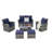 6 Piece Wicker Patio Furniture Sets With Ottoman & Tempered Glass Coffee Table-509786824