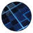 Machine Washable Pahola Retro Checkered Rug in Blue – Navy Binding-714774707