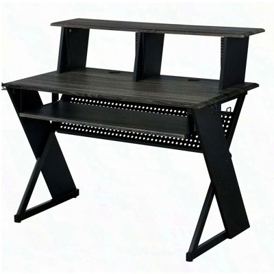 Black Music Desk with Keyboard Tray