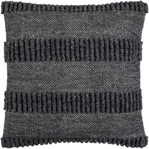 Fernan Accent Pillow Cover, Dark Gray, 18"H x 18"W, Pillow Cover Only - No Insert