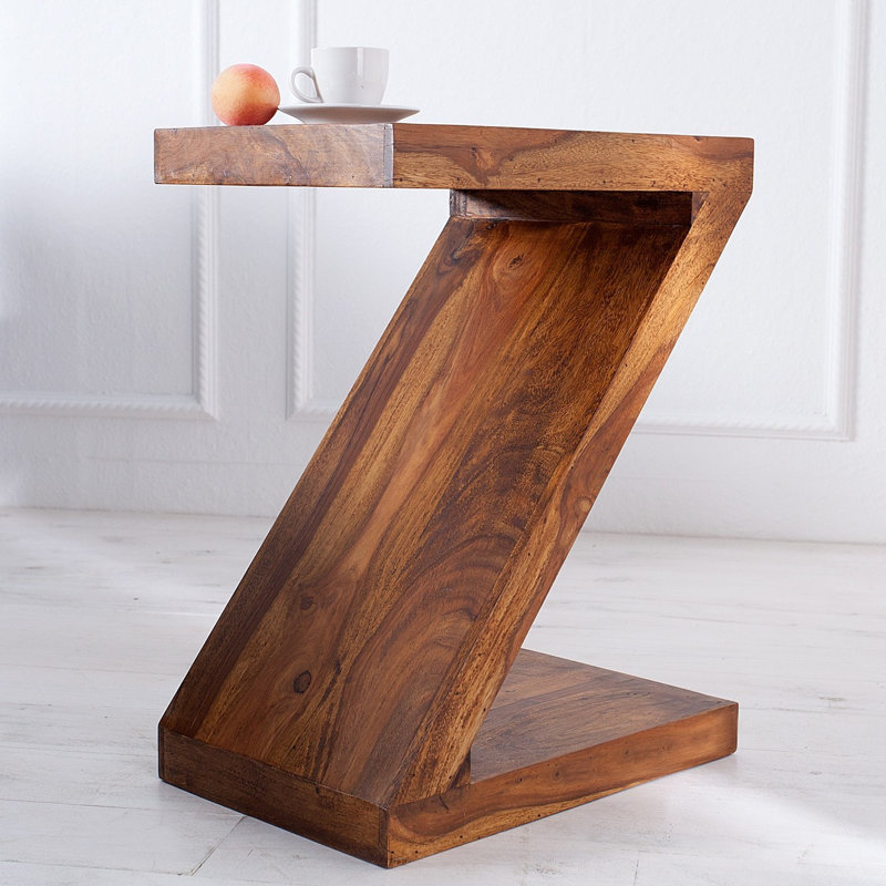 Theirry Solid Wood Abstract End Table