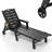 HDPE Outdoor Chaise Lounge – 5-Position Adjustable with Wheels & Cup Holder-179587571