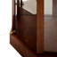 Armoire lumineuse avec dossier en miroir et tablettes réglables, panneau latéral en noyer 6 tablettes