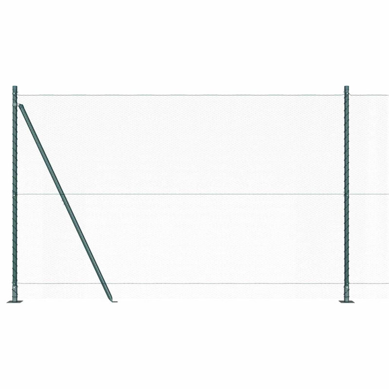 Vidaxl Fence With Posts PVC-Coated Steel, 150cm H x 2500cm W x 3.2cm D, Green