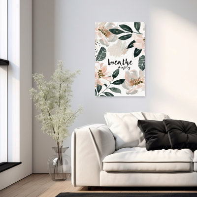 Calm Floral Essence Abstract Delicate Modern Flower Nature Wall Art Print by Treechild - Wrapped Canvas Print