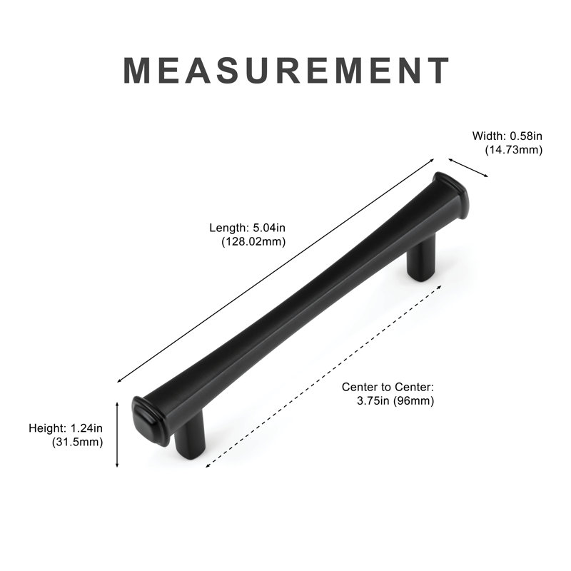 New Collection Extravagance Cabinet Pull, Matte Black, 3.75