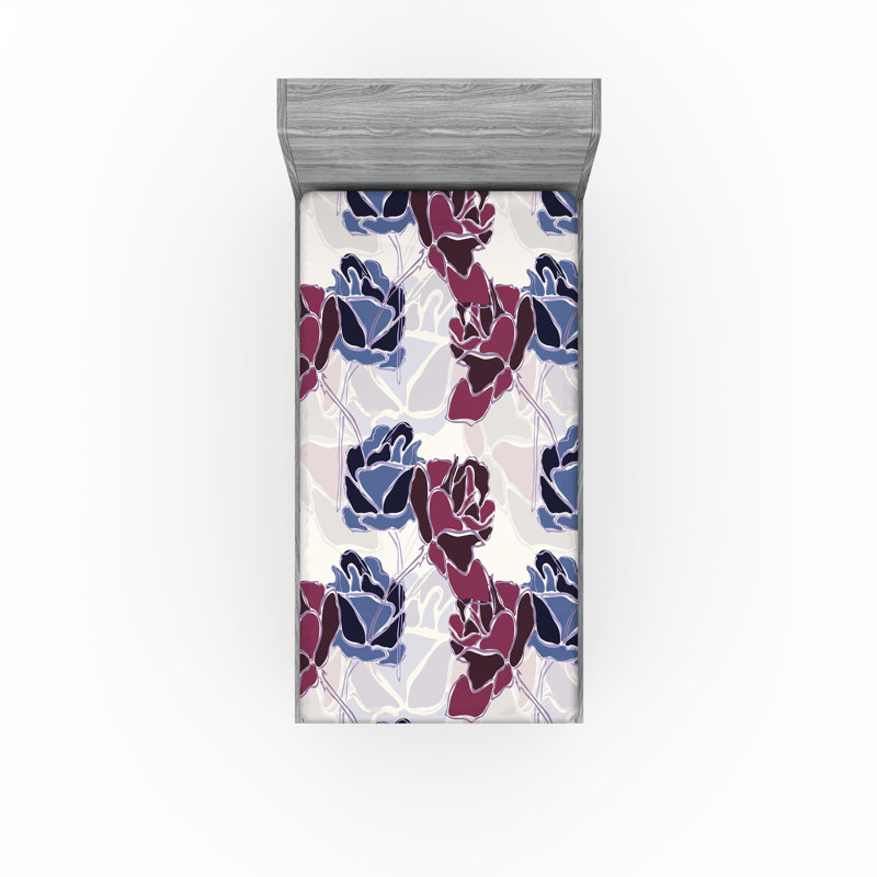 Drap-housse à motif floral Ambesonne