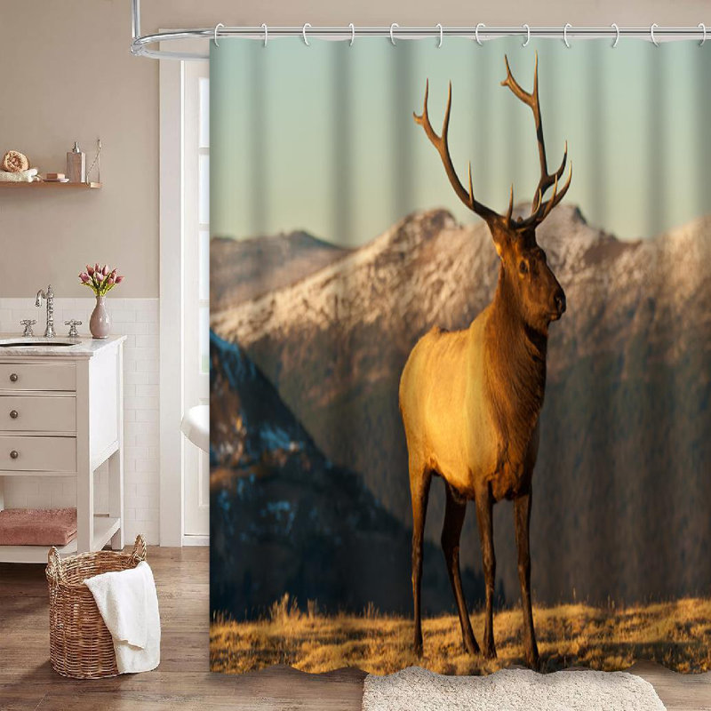 Rideau de douche avec 12 crochets Colorado Elk, L 72 po x l 78 po