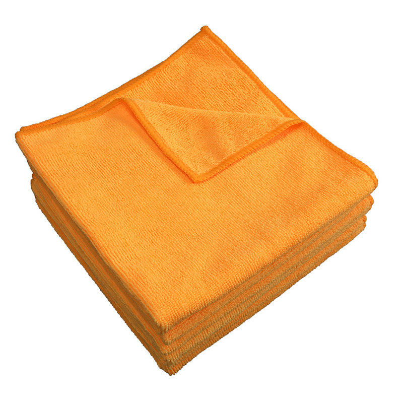Smart Choice 16x16 Microfiber Cleaning Cloths (Pack of 12), Orange, 16" W x 16" L