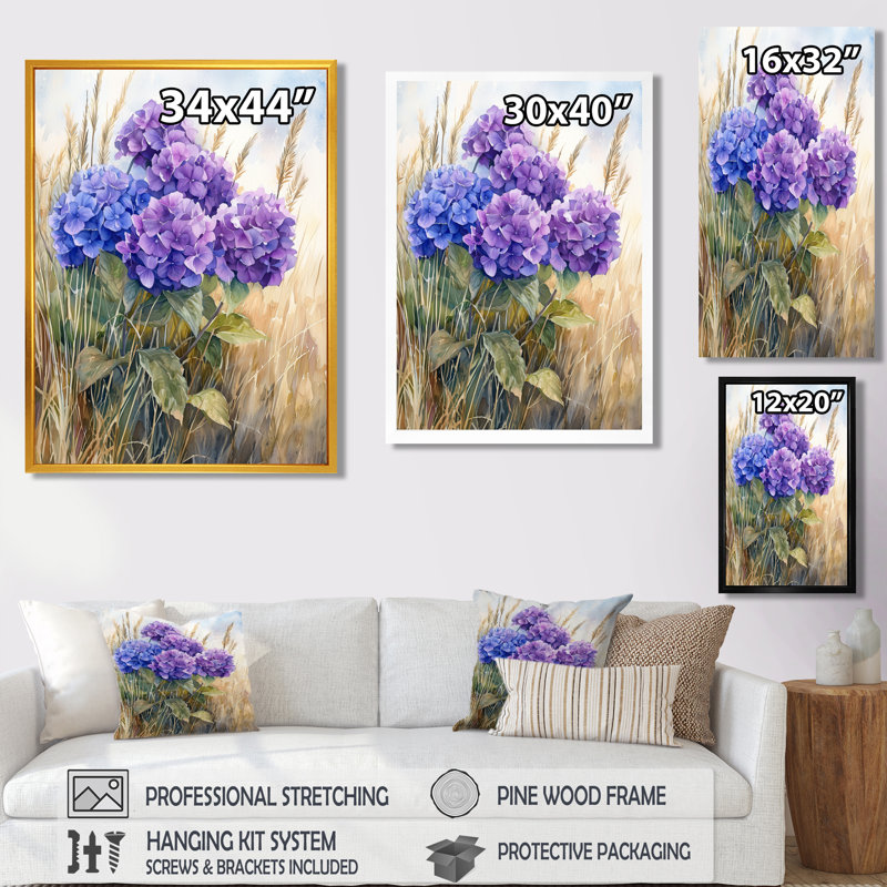 Farley - Floral Wall Decor, Reproduction encadrée d'une seule photo, H 40 po x l 30 po, Noir