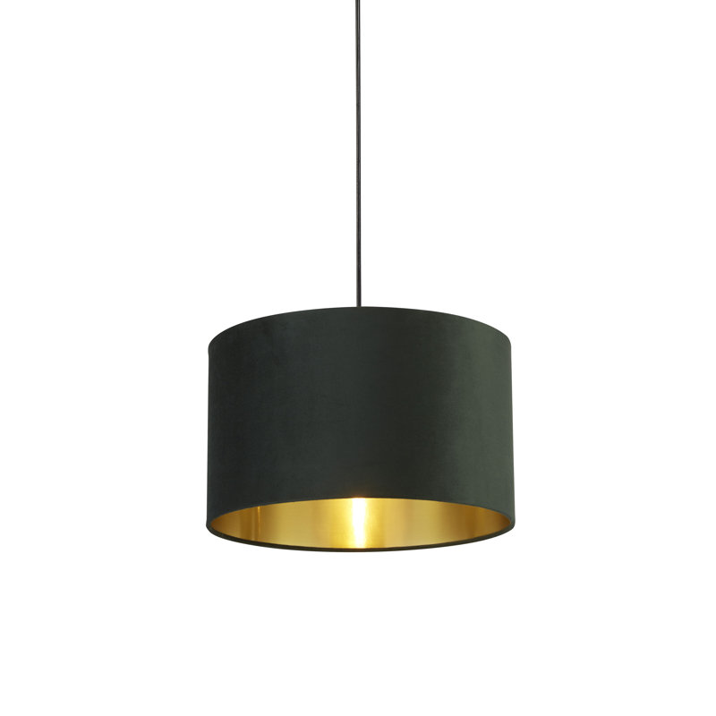Velvet Drum Accent, Green, 24cm H x 40cm W x 40cm D