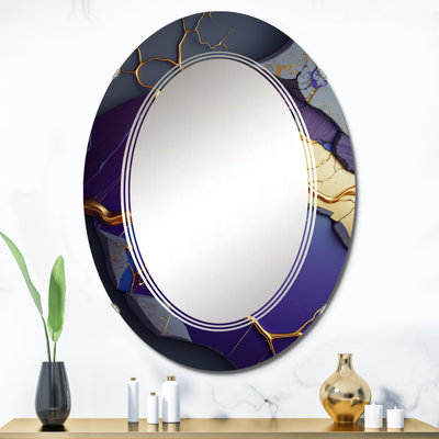 Percoski Abstract Geode Purple I - Abstract Marble Wall Mirror