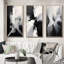 Stairway To Afterthoughts Minimal Black And White - Abstract Painting Art Set Of 3 Pieces-131509372-131509373