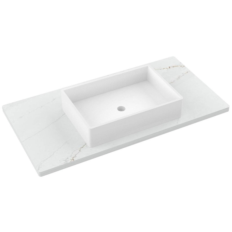 Gilded Two-Drawer Single Bath Floating Vanity, 42", Gray Weathered