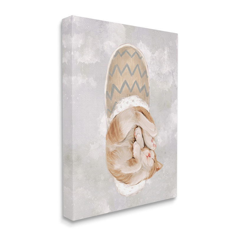 «Kitten Sleeping In Slipper» par Ziwei Li sur toile, H 48 po x l 36 po