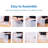 12 Pack Shoe Organizer Storage Bins, Clear Plastic Stackable Shoe Boxes For Closet, Space Saving Foldable Shoe Storage Bins, Sneaker Storage Shoe Box Container, White Frame 