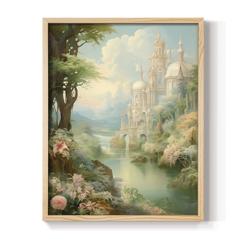 «LANDSCAPES Series CCL XXXIX», reproduction encadrée - bois massif, Naturel, H 15 po x l 12 po
