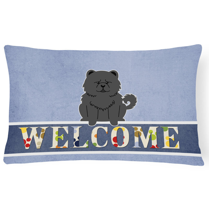  Coussin Chow Chow Welcome, Noir
