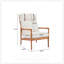 Fauteuil d'appoint Mid-Century moderne, structure en bois massif avec dossier haut, coussins rembourrés Boucle, conception ergonomique pour le salon et la chambre à coucher-130785006