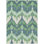 9' X 12' Green Ivory And Blue Ikat Washable Indoor Outdoor Area Rug