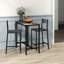 Table de bar et tabourets 3 pièces gris, hauteur de comptoir industrielle pour 2 personnes, chaises compactes grises, petit coin-repas compact