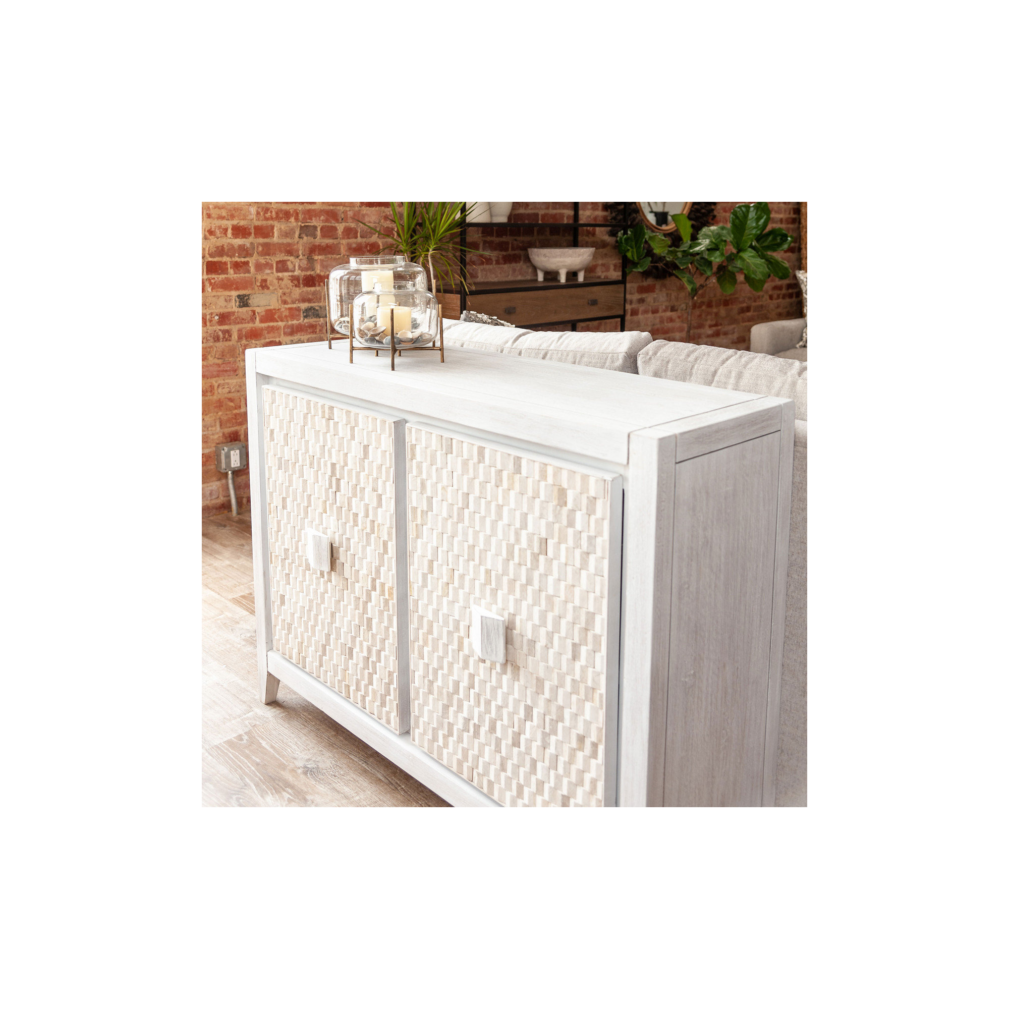 Bria Solid Wood Storage Cabinet, White