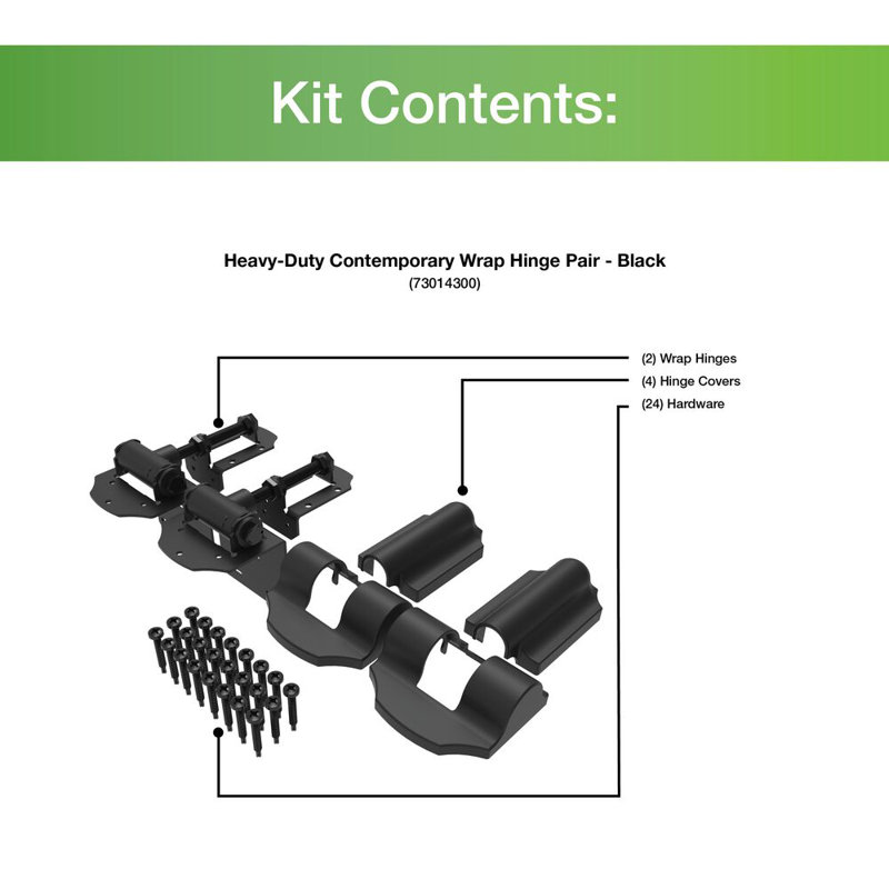 Heavy Duty Black Self-Closing Gate Hinges for Wood and Vinyl