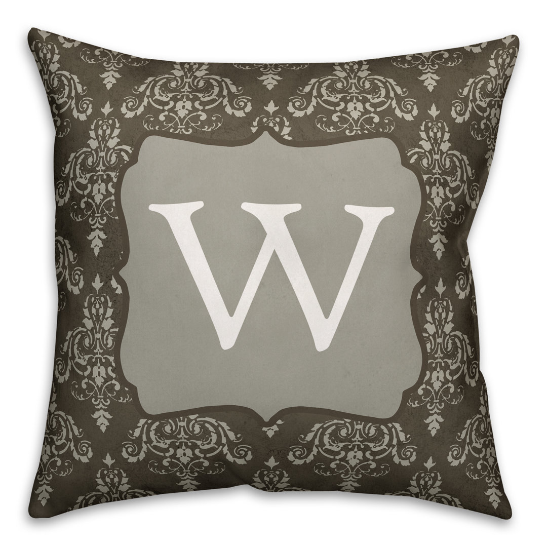 Damask Monogram Throw Pillow Designs Direct Creative Group
