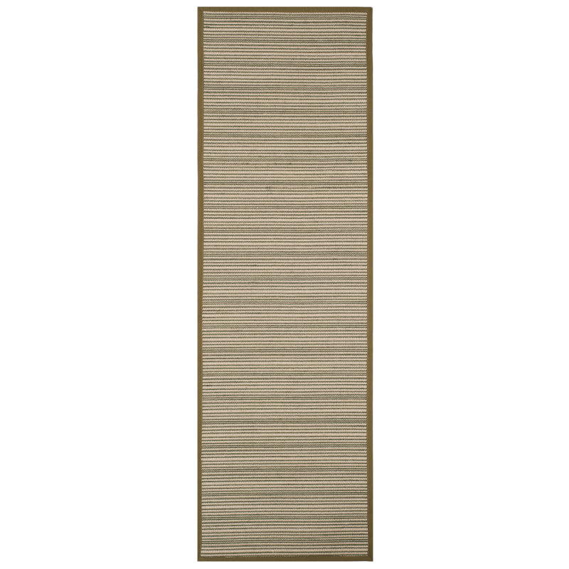Tapis rayé en fibre de sisal Nonatum, Tapis de couloir 2 pi 6 po x 8 pi
