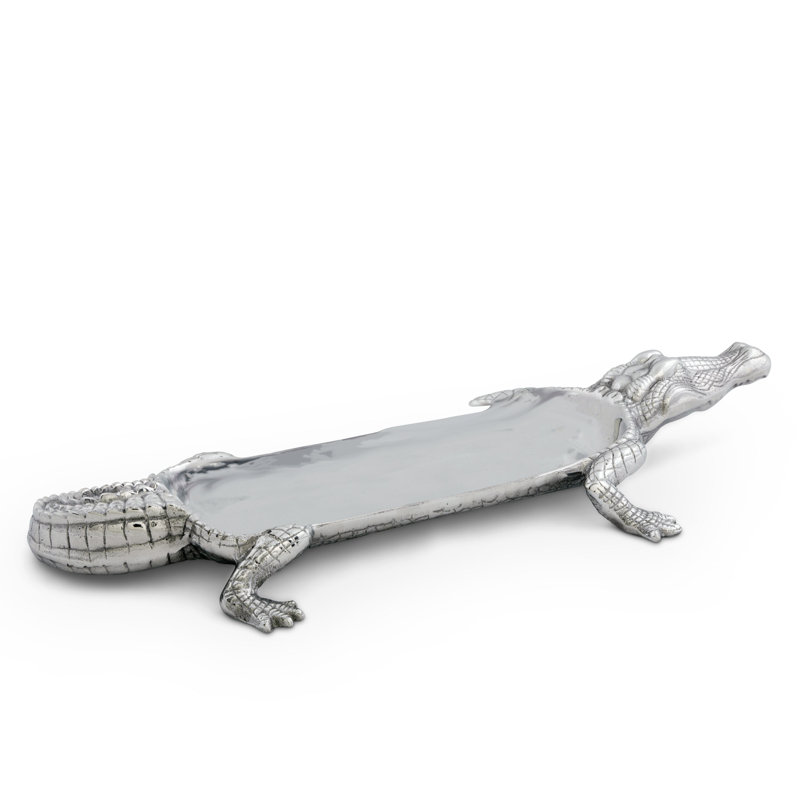 Arthur Court Aluminum Alligator Serving Tray 17" x 7.5"