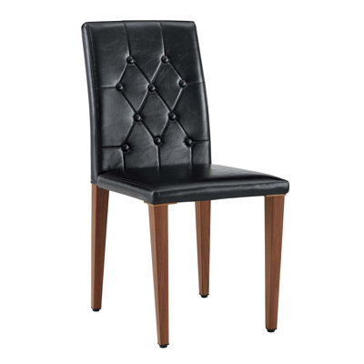 Ergonomic PU Dining Chair Set with Buckle Backrest