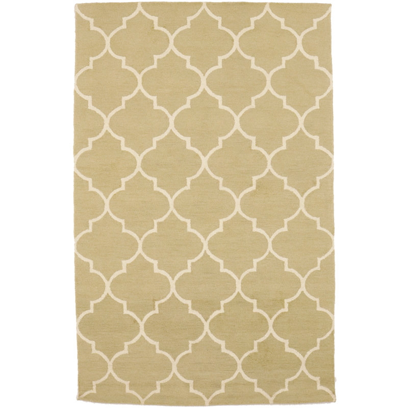 Tapis beige en laine touffeté à la main Trellis