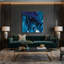 Art mural sur toile dégradé abstrait bleu 47-844931408