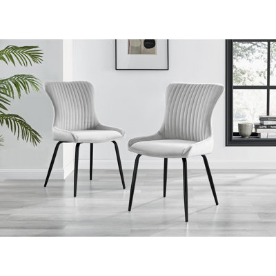 Chaises de salle à manger rembourrées en velours Illman Luxury