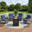 4 - Person Patio Furniture Chair Set With Fire Pit Table, 4 Swivel Glider Chairs With 6-Inch Cushions & Side Table-1288306531-1288306530