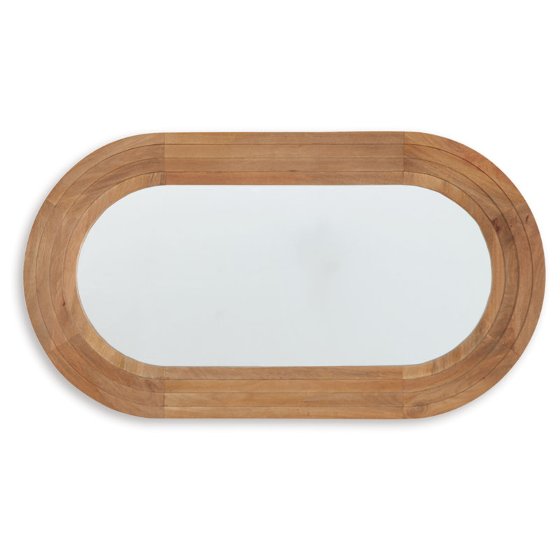 Joshlynn Solid Wood Oval Wall Mirror