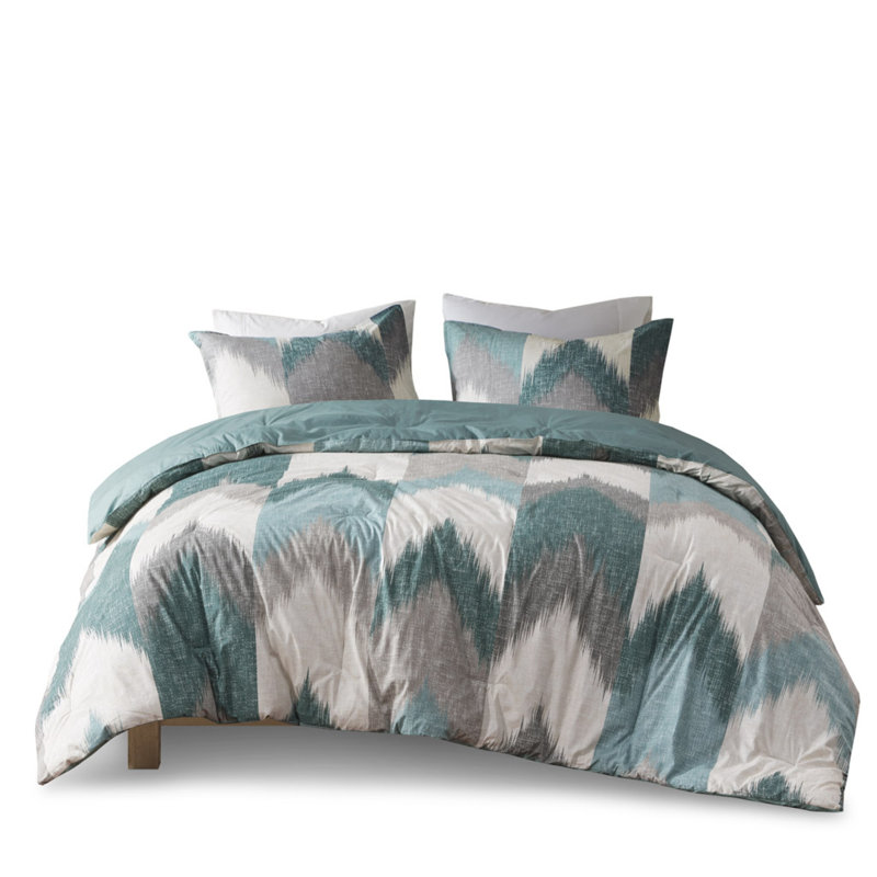 Modern Hypoallergenic Bedding Set, Cotton Comforter With Polyester Filling