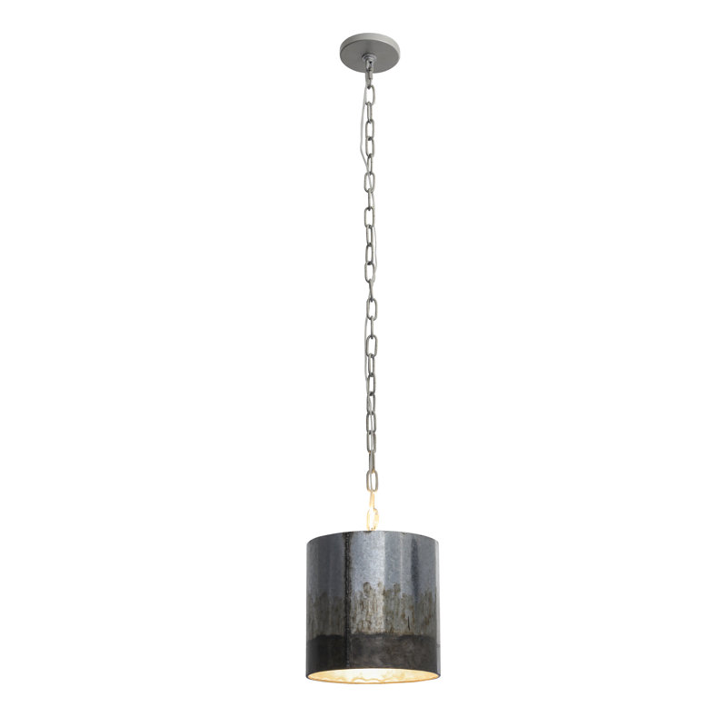 Mini-luminaire suspendu 1 lumière Cannery, Silver, Ombre Galvanized