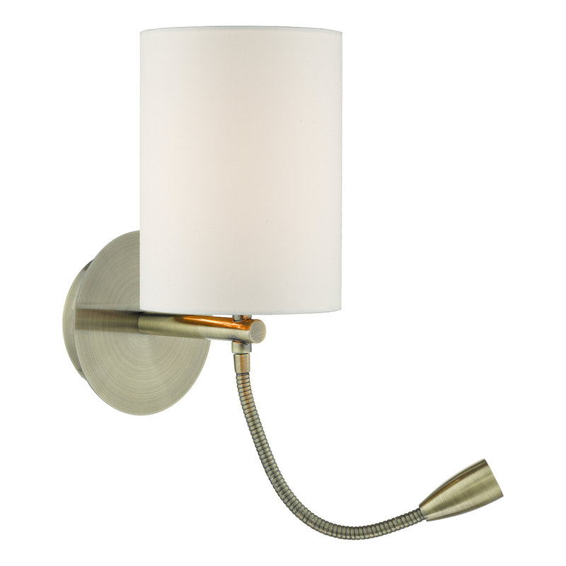 Wolcott LED Swing Arm Sconce, Antique Brass