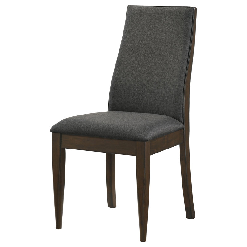 Chaise d'appoint à dossier solide gris et noyer foncé (ensemble de 2)