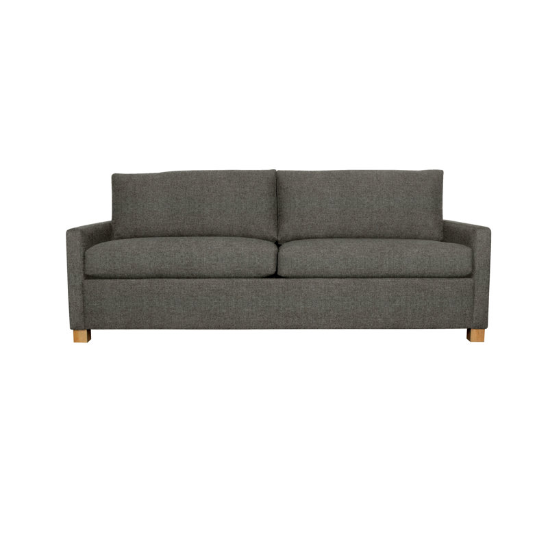 Louisa 87'' Square Arm Sofa Bed, Dorset Charcoal Performance Chenille