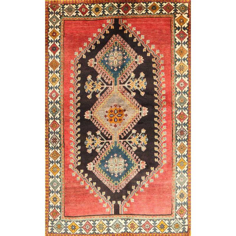 Tapis beige/rouge traditionnel Kegan, Rectangle 8 pi x 12 pi