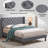 Benzonia Upholstered Wingback Bed