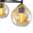 3-Light Semi Flush Mount Ceiling Light, Modern Industrial 3-Light Fixture with Copper & Matte Black Finish, Amber Glass Globes, E26 Base, 17.7" Diameter