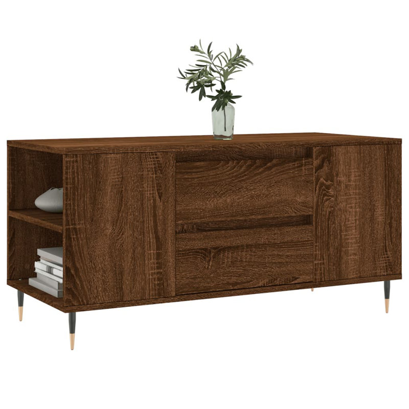 Mikera Coffee Table with Storage, Brown oak