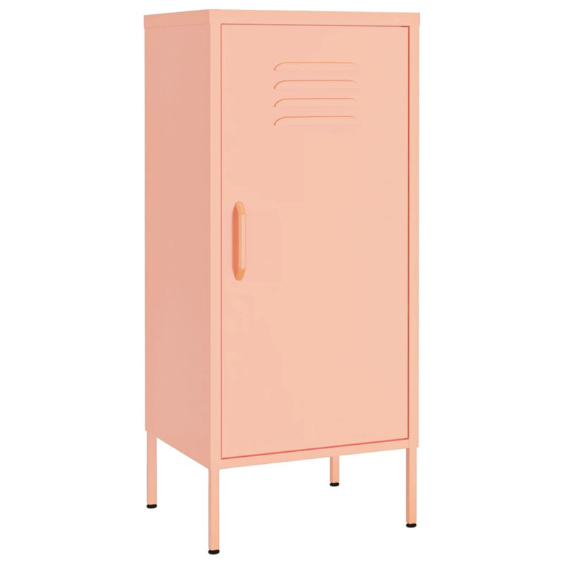 Storage Cabinet Freestanding File Cabinet with Shelves for Office Steel, Pink