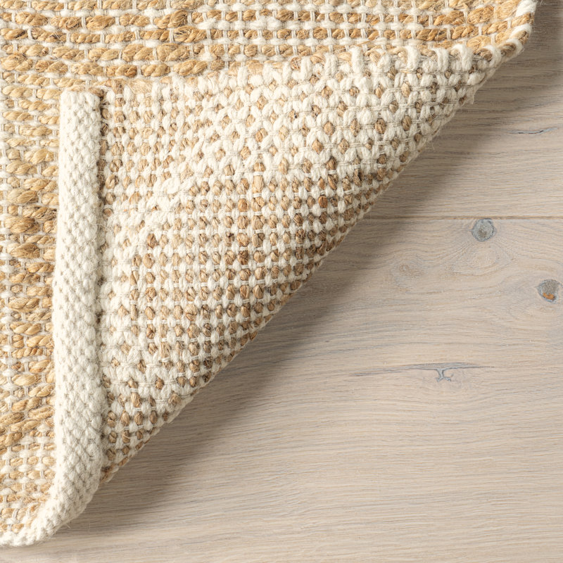 Handmade Beige and Light-Brown Wool and Jute 8' x 10' Area Rug