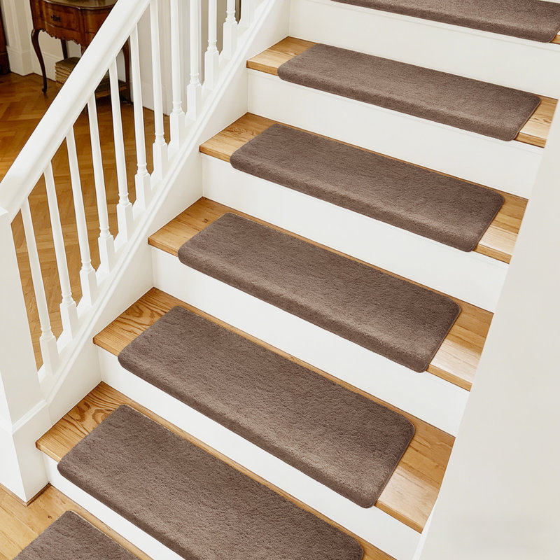 Tapis d'escalier intérieur antidérapant Scarlettrose, Brun, 16