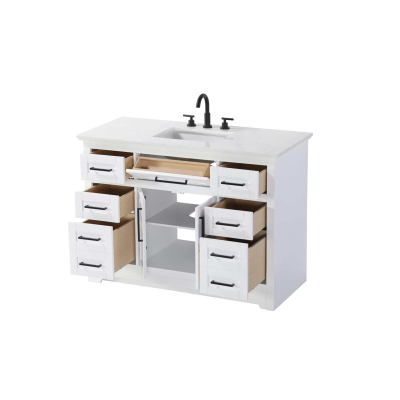 Meuble-lavabo simple 48 po blanc, Blanc, 48"
