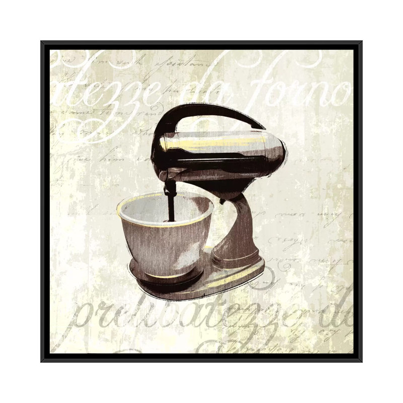 «Kitchen Aide IV», impression sur toile tendue, H 18 po x l 18 po x P 1,5 po, Toile avec cadre noir, Pas de tapis